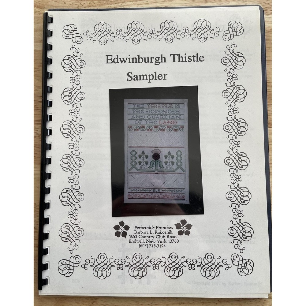 Periwinkle Promises EDWINBURGH THISTLE SAMPLER Needlepoint Pattern Book VTG‎